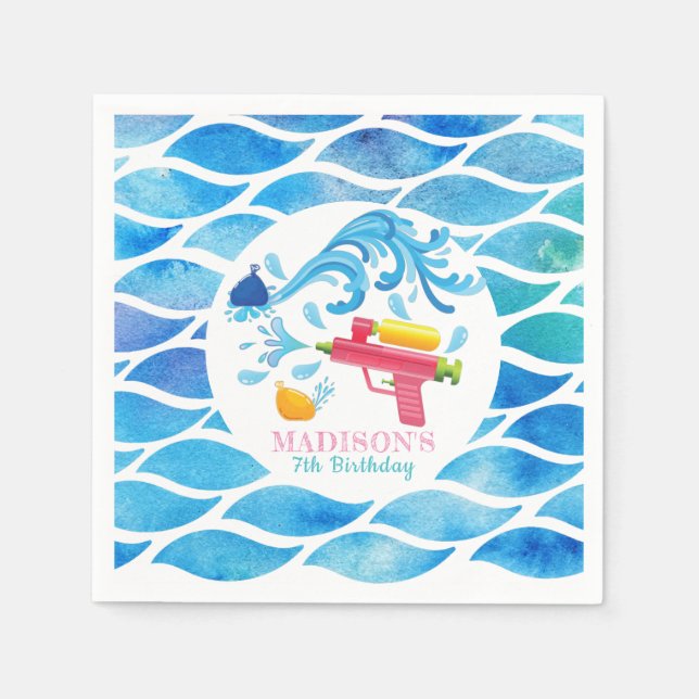 Serviette En Papier Plaque de papier d'anniversaire pour fille à pisto (Devant)