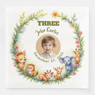 Serviette En Papier Plaque de photo Safari Garçon Mignon Anniversaire