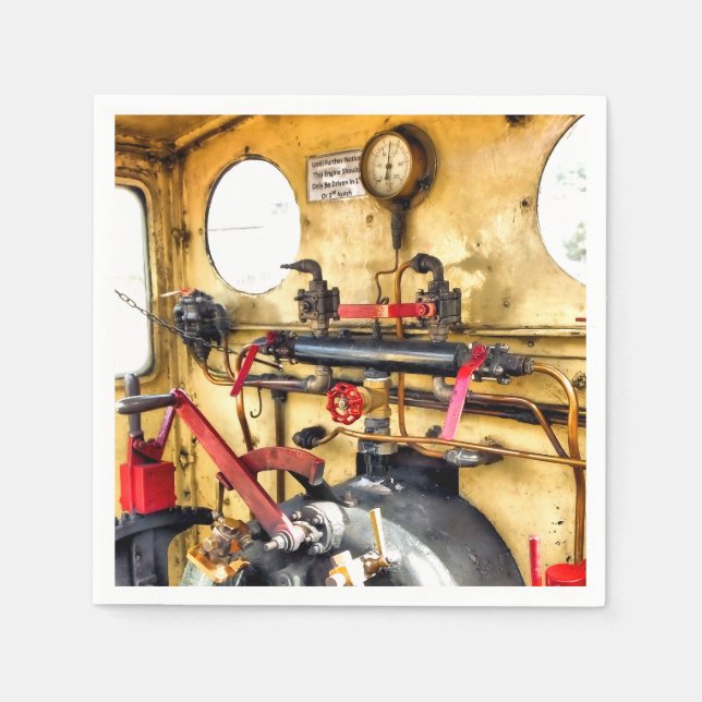 SERVIETTE EN PAPIER PLAQUE DE PIED DES TRAINS À VAPEUR (Devant)