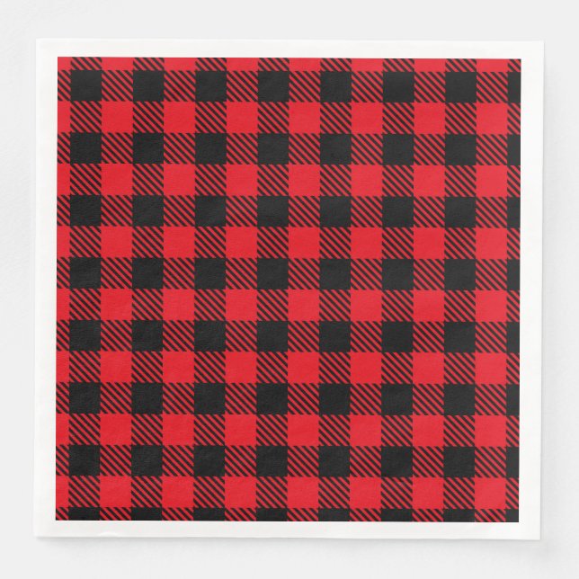 Serviette En Papier Plaqué noir et rouge (Devant)