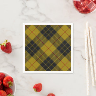 Serviette En Papier Plaque noire jaune tartan MacLeod
