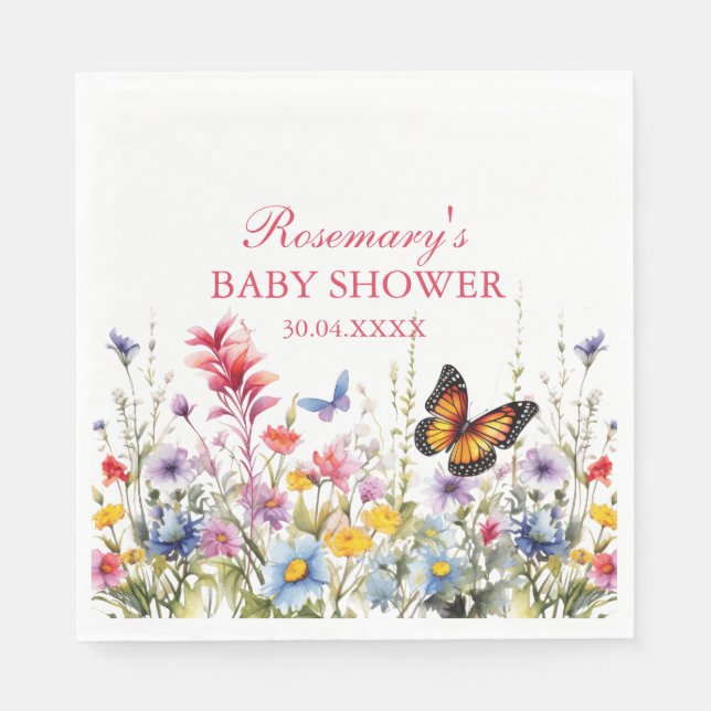 Serviette En Papier Plaque papier de pré-fleur sauvage (Devant)