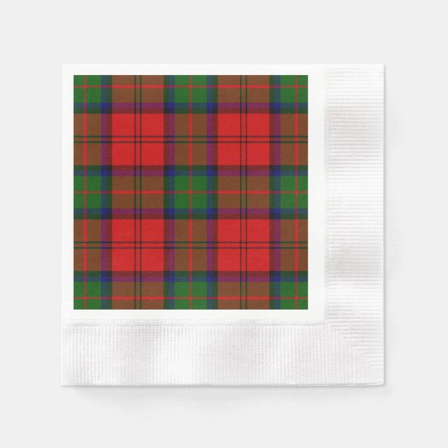 Serviette En Papier Plaque vert rouge tartan MacDuff (Devant)