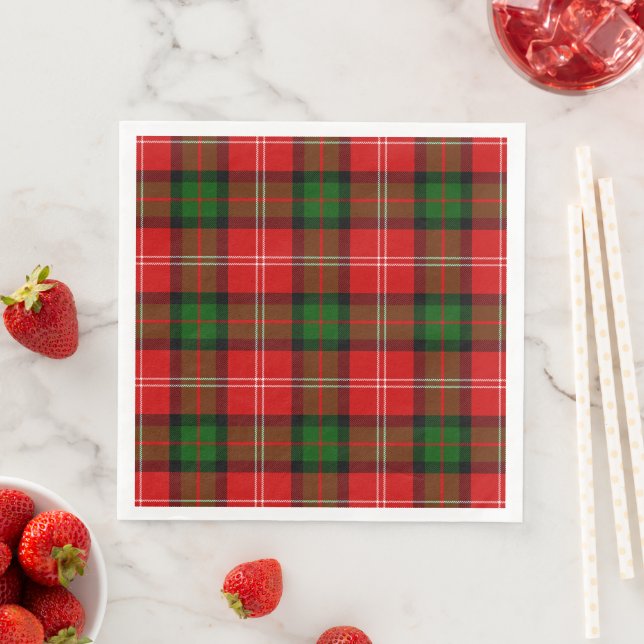Serviette En Papier Plaque vert rouge tartan MacKintosh (En situation)