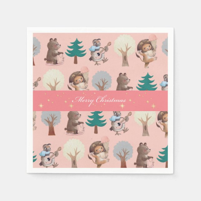 Serviette En Papier Plaques de papier de Noël mignonnes (Devant)