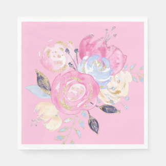 Serviette En Papier Plaques de papier Parties scintillant Pastel Gold