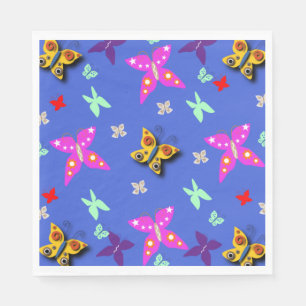 Serviette En Papier Plaques en papier Papillon coloré