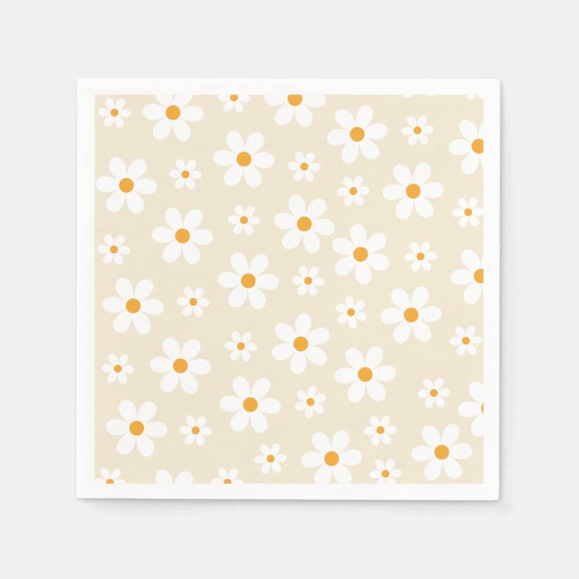 Serviette En Papier Plaques papier rétro Super Daisy Tan Anniversaire (Devant)