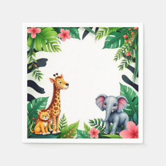 Serviette En Papier Plaques papier Safari Anniversaire