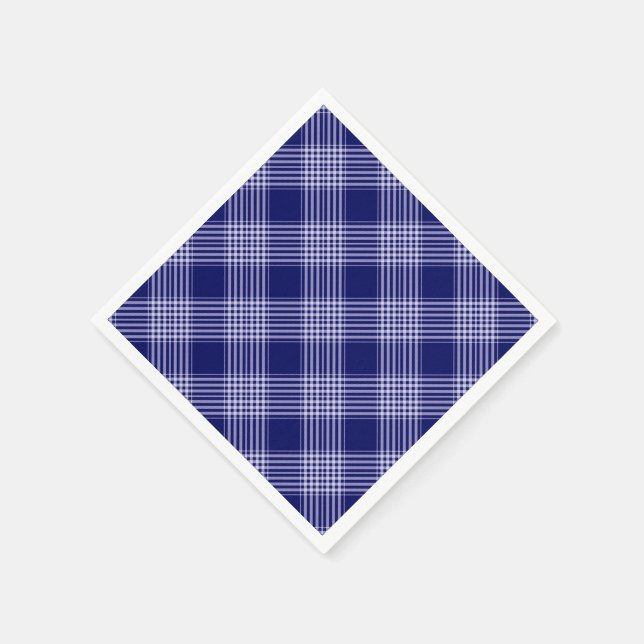 Serviette En Papier Plat Bleu Et Blanc (Coin)
