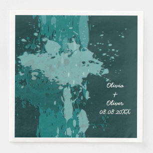 Serviette En Papier Plateau de peinture Turquoise-vert