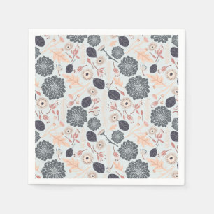 Serviette En Papier Playay Blue Peach Floral Reprendre l'impression