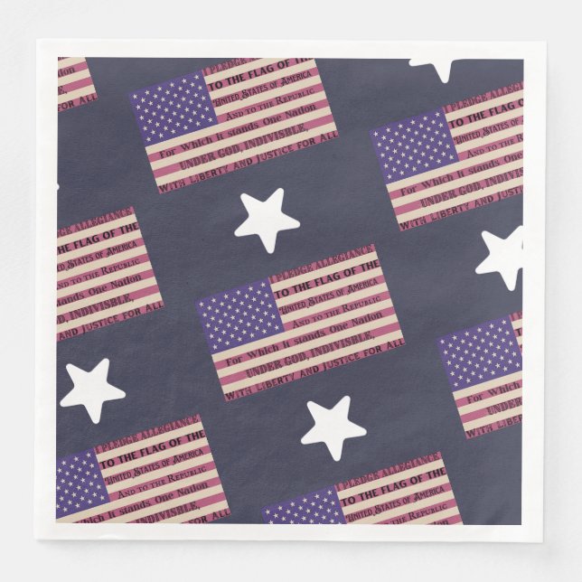 Serviette En Papier Pledge of Allegiance Flag (Devant)