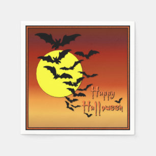 Serviette En Papier Pleine lune Bats Halloween