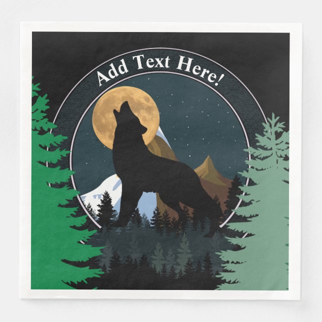Serviette En Papier Pleine lune de Howling Wolf (Devant)