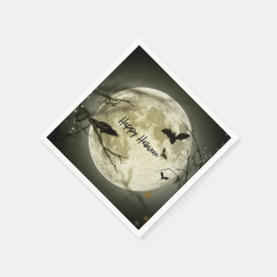 Serviette En Papier Pleine lune hantée Halloween papier de partie