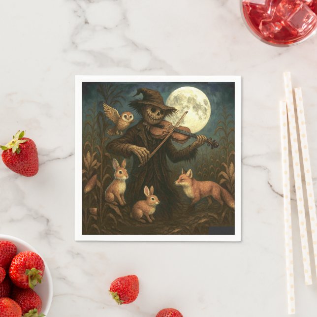Serviette En Papier Pleine lune Scarecrow Serenade (En situation)
