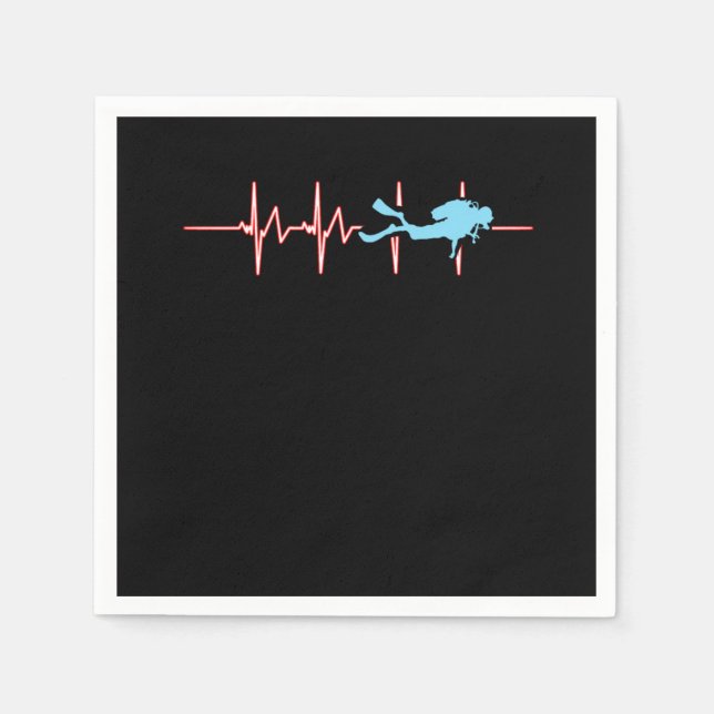 Serviette En Papier Plongée Heartbeat Plongée Surf Swimmin (Devant)