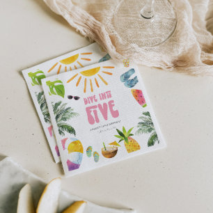 Serviette En Papier Plongez dans cinq piscines fête d'anniversaire