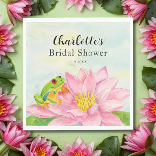 Serviette En Papier Pluie de Mariée Nénuphar Rose & Grenouille Arboric