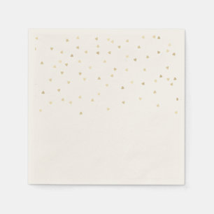 Serviette En Papier Pluie Gold Hearts Papier Serviettes série de 50+