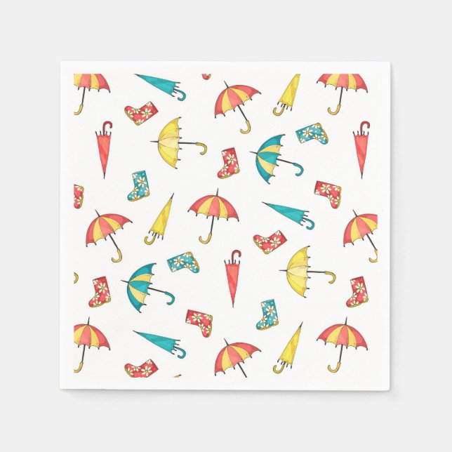 Serviette En Papier Pluie printanière I (Devant)