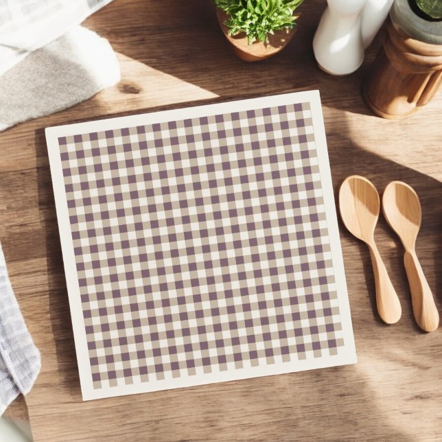 Serviette En Papier Plum Buffalo Plaid Holiday (Créateur téléchargé)