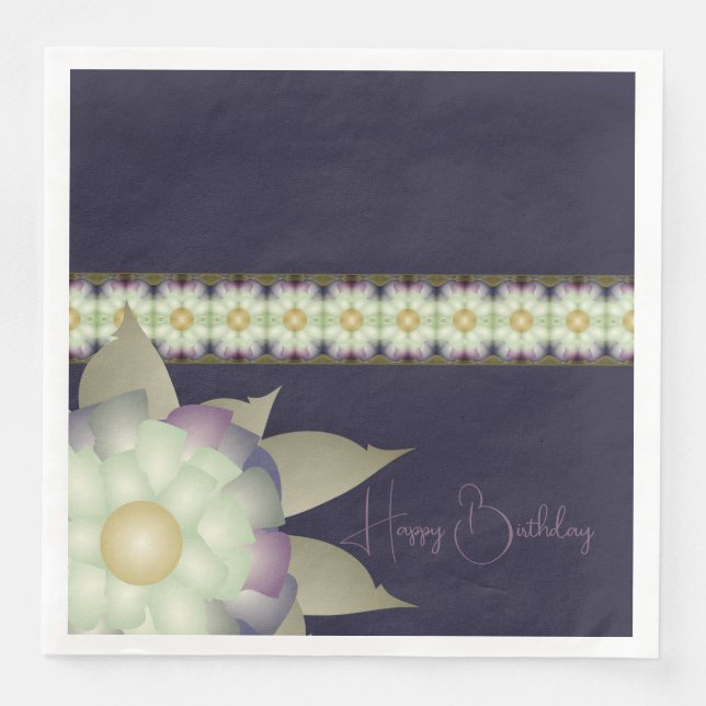 Serviette En Papier Plum Purple Et Mauve (Devant)