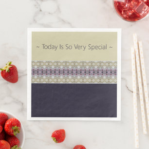 Serviette En Papier Plum Rose Crème Beige Et Gris