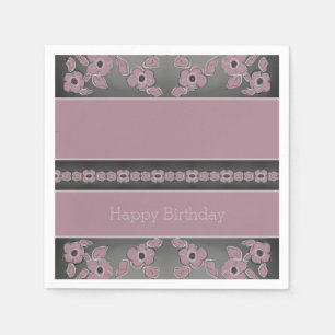 Serviette En Papier Plum Rose Floral