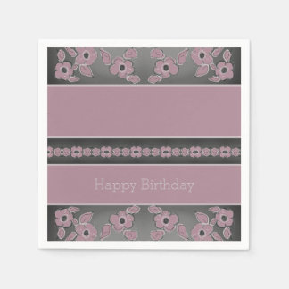 Serviette En Papier Plum Rose Floral