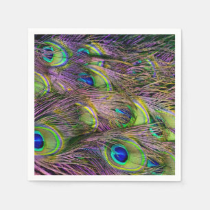 Serviette En Papier Plume de paon