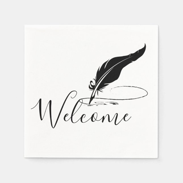 Serviette En Papier Plume personnalisée (Devant)