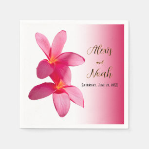 Serviette En Papier Plumeria rose Fleurs sur rose, Floral, Mariage