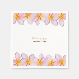 Serviette En Papier Plumeria rose Frangipani Mariage