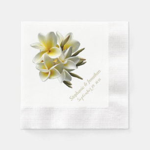 Serviette En Papier Plumeria Tropicale Plumeria Mariage Réception serv