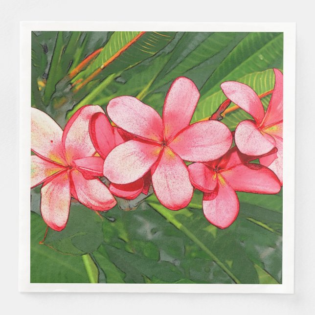 Serviette En Papier Plumerias (Devant)