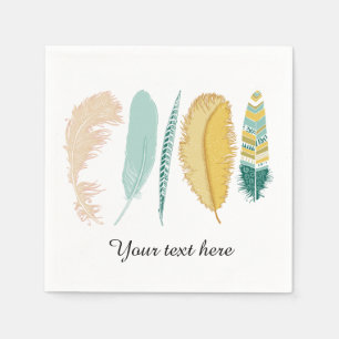 Serviette En Papier Plumes