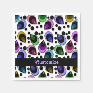 Serviette En Papier Plumes de paon Abstrait Motif serviettes