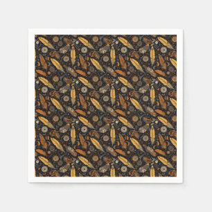 Serviette En Papier Plumes et engrenages Steampunk