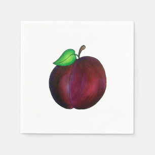 Serviette En Papier Plums mûrs Été Purple Plum Illustration
