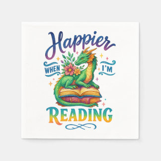 Serviette En Papier Plus heureux quand je lis
