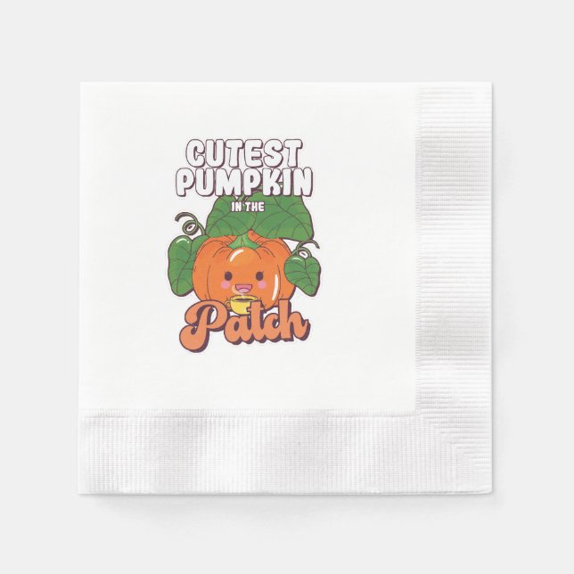 Serviette En Papier plus mignon citrouille du jardin (Devant)