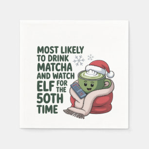 Serviette En Papier Plus susceptible de boire du Matcha et de regarder