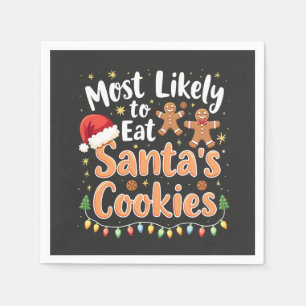 Serviette En Papier Plus susceptible de manger les cookies de Santa Ch