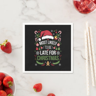 Serviette En Papier Plus Susceptible D'être En Retard Pour Noël Famill
