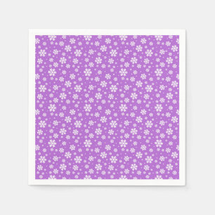 Serviette En Papier Pneus blancs sur Motif d'hiver violet