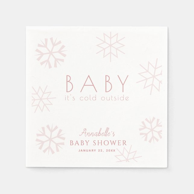 Serviette En Papier Pneus rose Baby shower fille (Devant)