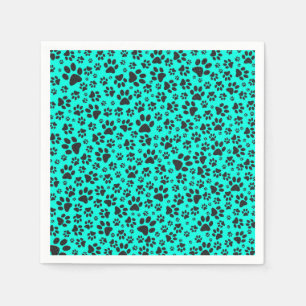 Serviette En Papier Poches de chien noir et blanc Pointe Polka sur cya