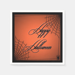 Serviette En Papier Poches noires et orange Halloween